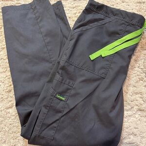 Landau Women's Black Pants with Green Details